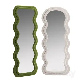 Plush Waves Floor Mirror